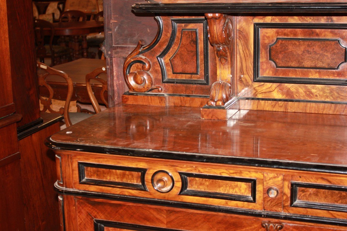 Credenza Piattaia stile Luigi Filippo in Legno di Noce e Radica-photo-4