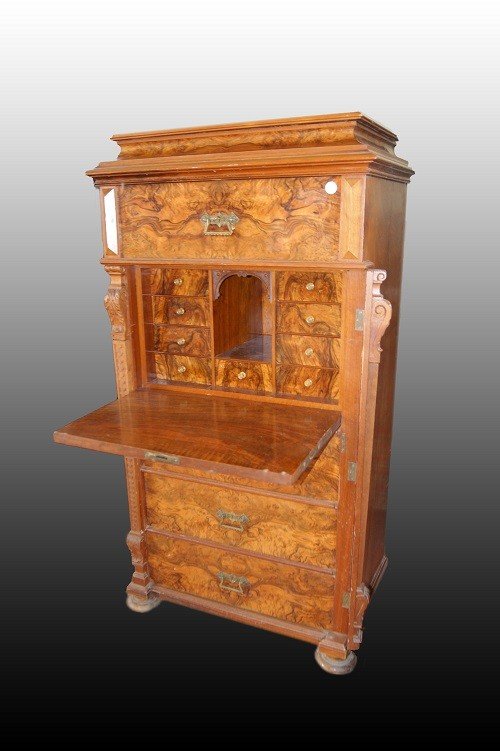 Bellissimo secretaire Nord Europa, della seconda metà del 1800, stile Biedermeier-photo-2