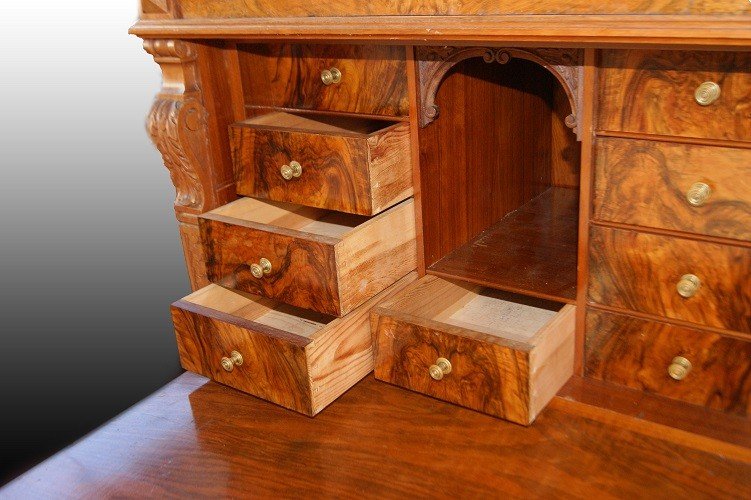 Bellissimo secretaire Nord Europa, della seconda metà del 1800, stile Biedermeier-photo-3