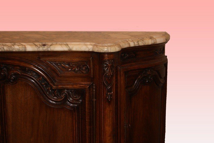 Stupenda grande credenza francese di metà 1800, stile Provenzale, in legno di noce-photo-3