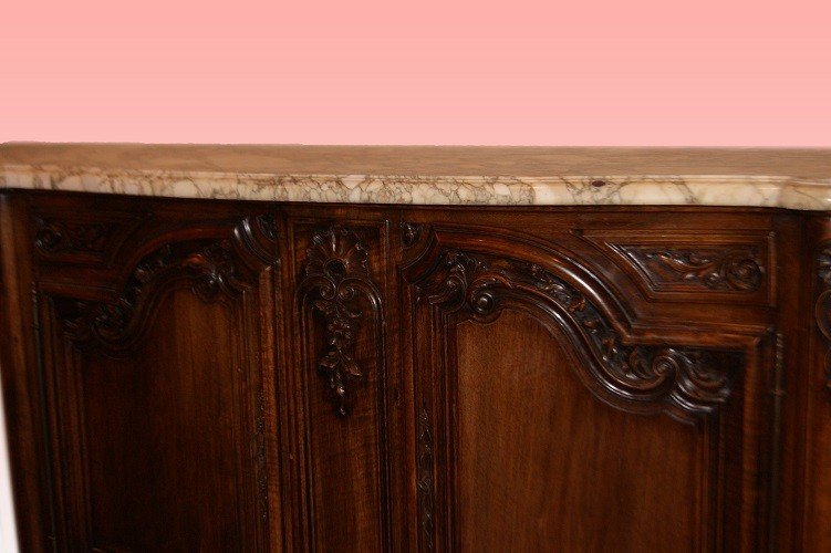 Stupenda grande credenza francese di metà 1800, stile Provenzale, in legno di noce-photo-4