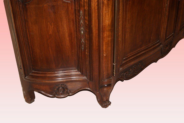 Stupenda grande credenza francese di metà 1800, stile Provenzale, in legno di noce-photo-1