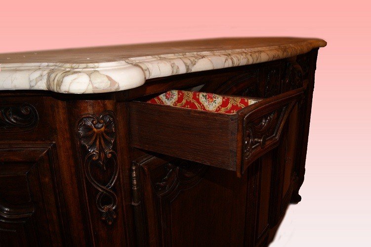 Stupenda grande credenza francese di metà 1800, stile Provenzale, in legno di noce-photo-2