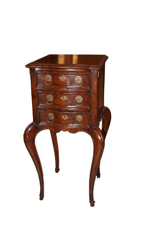 Coppia di bellissimi comodini francesi di metà 1800, stile Provenzale, in legno di noce-photo-2