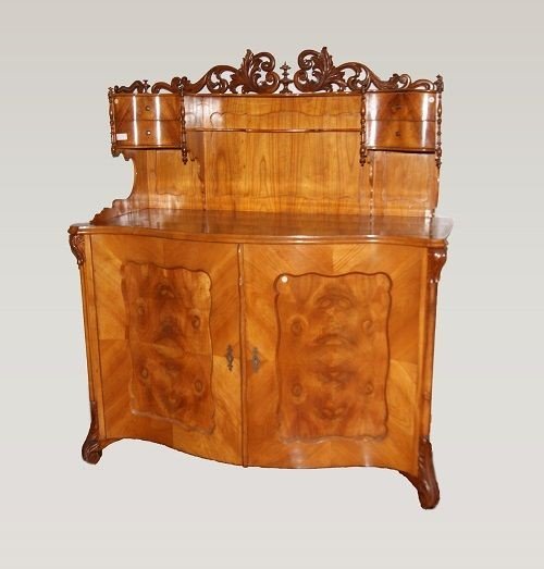 Bellissima credenza Nord Europa della prima metà 1800, stile Biedermeier, in legno di betulla. -photo-2