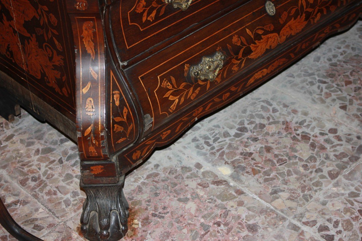 Ribalta Olandese Stile Chippendale del 1700 in Legno di Mogano-photo-4