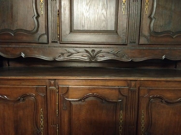 Grande credenza doppio corpo Provenzale, composta da 3 ante nella parte superiore-photo-3