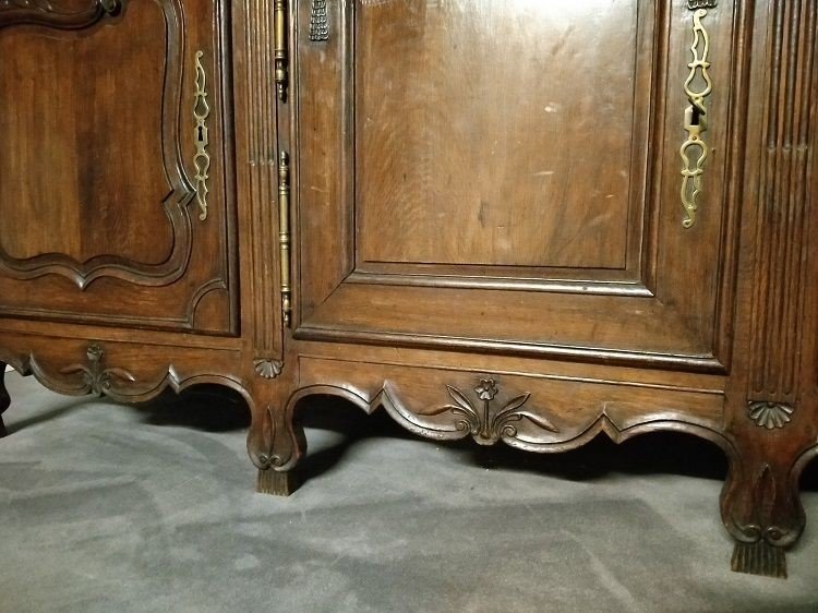 Grande credenza doppio corpo Provenzale, composta da 3 ante nella parte superiore-photo-4