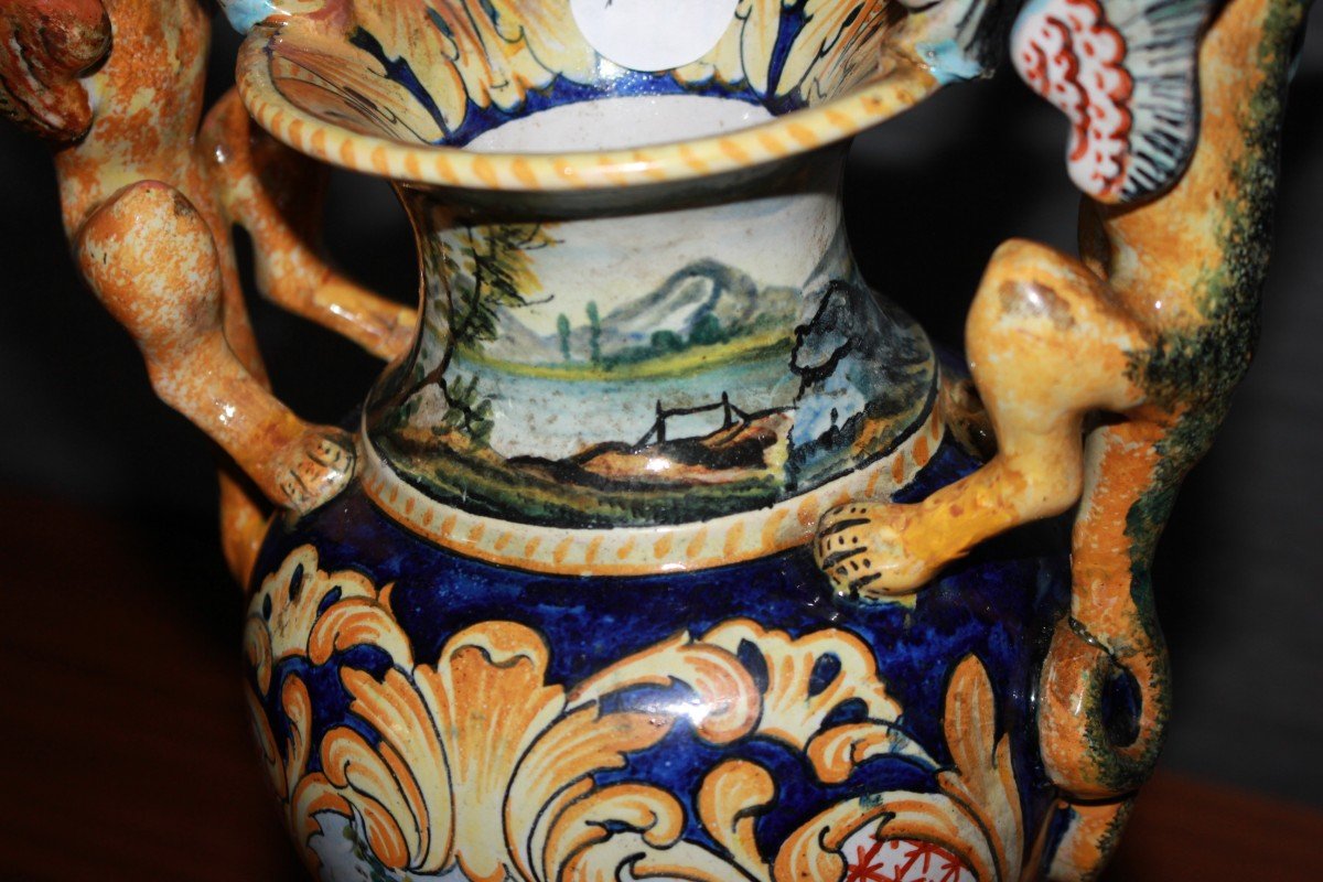 Vaso anfora in Porcellana Ginori a Doccia Firenze fine 1700 Maiolica-photo-3