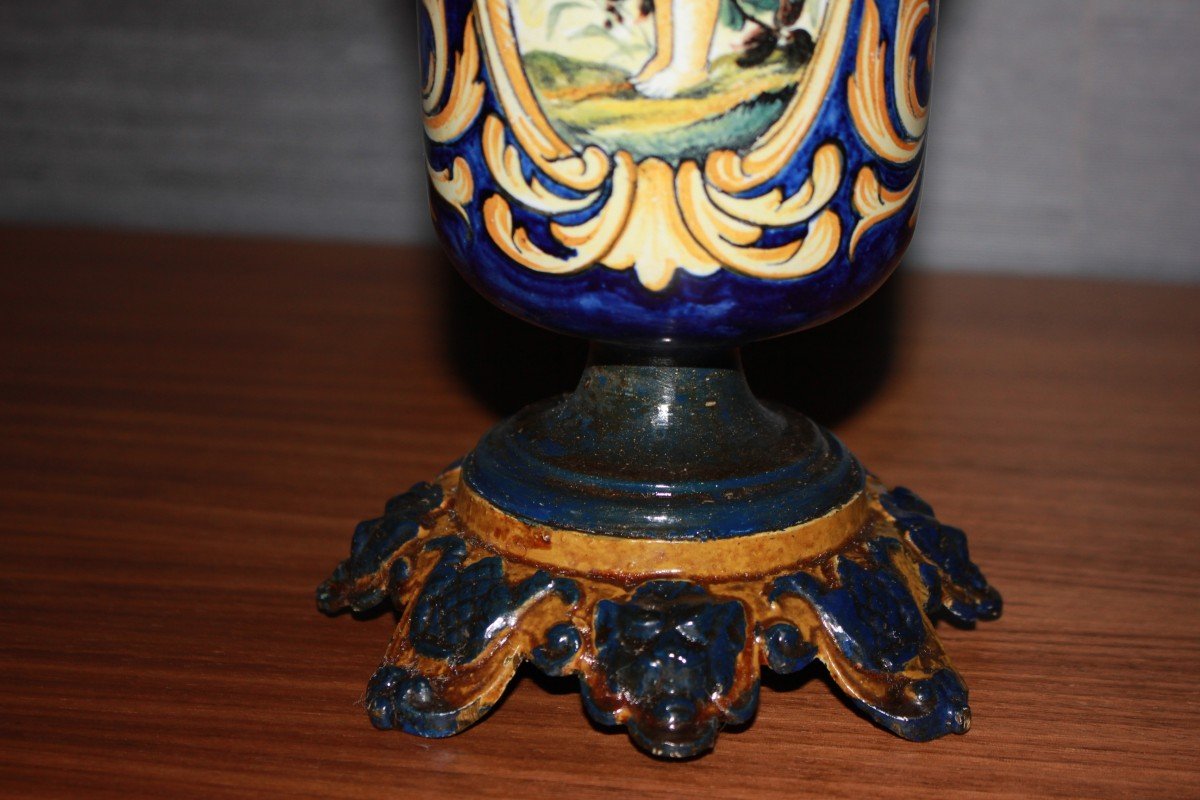 Vaso anfora in Porcellana Ginori a Doccia Firenze fine 1700 Maiolica-photo-1