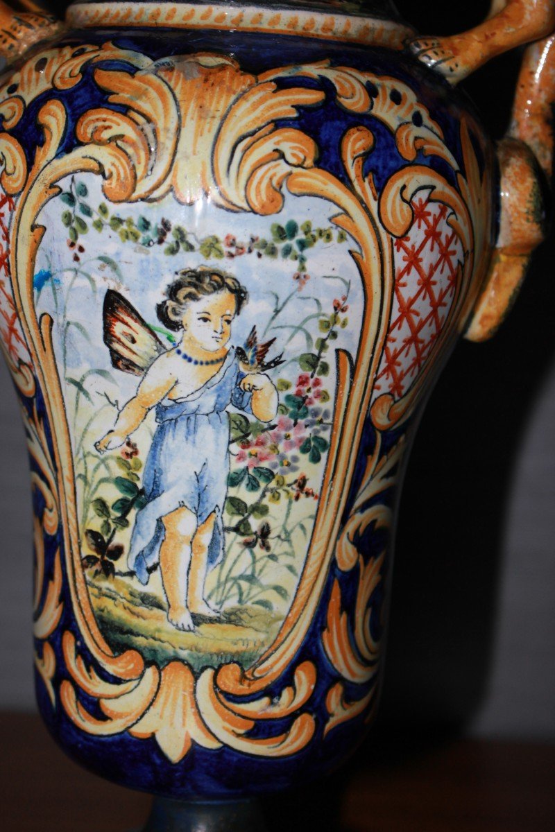 Vaso anfora in Porcellana Ginori a Doccia Firenze fine 1700 Maiolica-photo-4