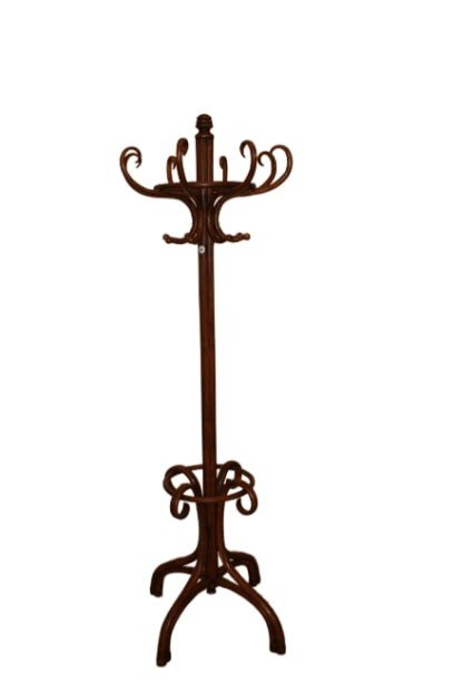 Appendiabiti Thonet Originale di inizio 1900 in Legno di Faggio tinto noce