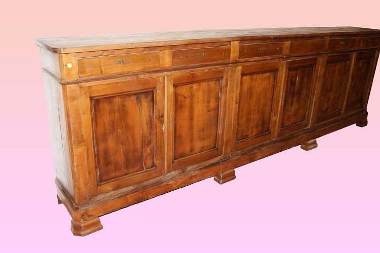 Grande credenza francese di 3 metri e 50 cm, stile Impero di metà 1800, in legno di ciliegio-photo-3