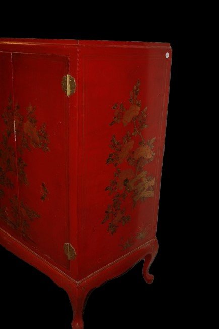 Credenza Cinese prima metà del 1900 in legno laccato colore Rosso -photo-5