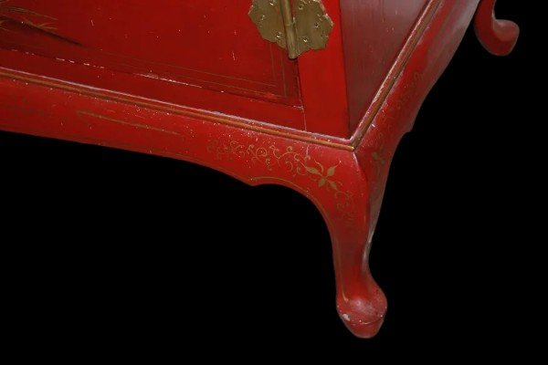 Credenza Cinese prima metà del 1900 in legno laccato colore Rosso -photo-8