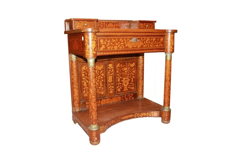 Bellissima consolle olandese di fine 1700 inizio 1800, stile Impero, in legno di mogano-photo-2