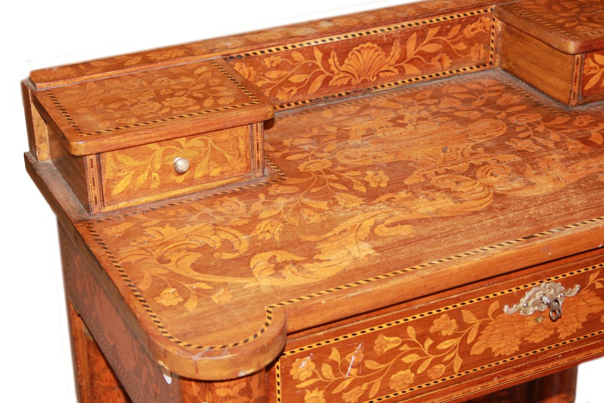 Bellissima consolle olandese di fine 1700 inizio 1800, stile Impero, in legno di mogano-photo-3