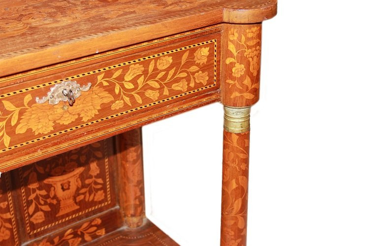 Bellissima consolle olandese di fine 1700 inizio 1800, stile Impero, in legno di mogano-photo-4