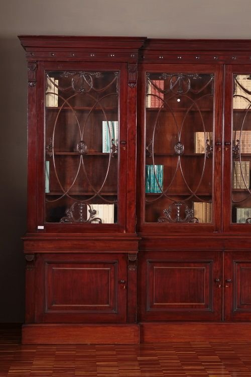 Grande bookcase libreria Inglese stile Regency del 1800 in mogano-photo-2