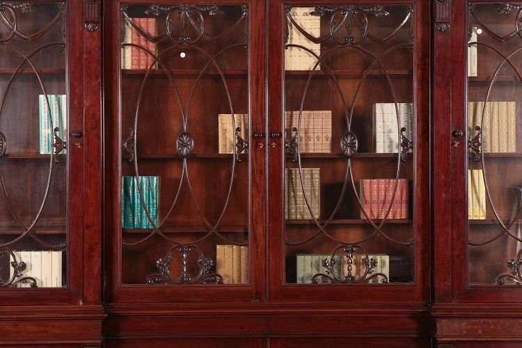 Grande bookcase libreria Inglese stile Regency del 1800 in mogano-photo-2