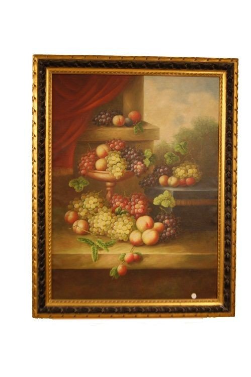 Grande Huile Sur Toile Nature Morte Signée Par Des Français De 1900