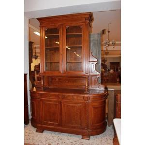 Grande credenza stile Luigi Filippo in legno di Rovere del 1800