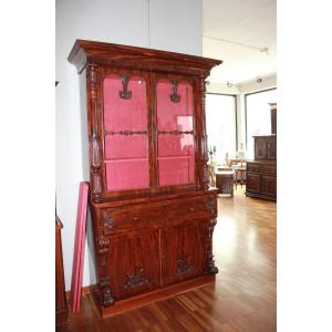 Vetrina Libreria BookCase Inglese Stile Regency di metà 1800 in mogano