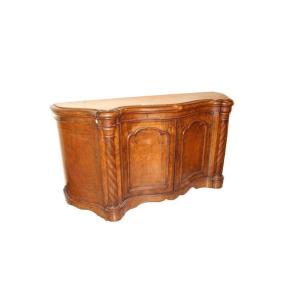 Bellissimo Servante Sideboard inglese di metà 1800, stile Vittoriano, in legno di olmo e radica