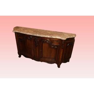 Stupenda grande credenza francese di metà 1800, stile Provenzale, in legno di noce