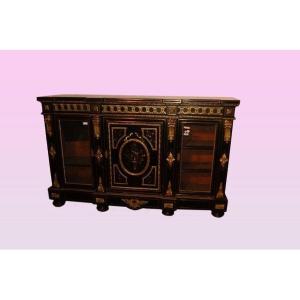 Grande e spettacolare credenza francese della prima metà del 1800, stile Boulle,