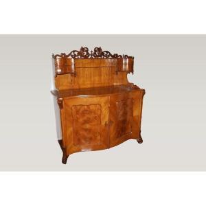 Bellissima credenza Nord Europa della prima metà 1800, stile Biedermeier, in legno di betulla. 