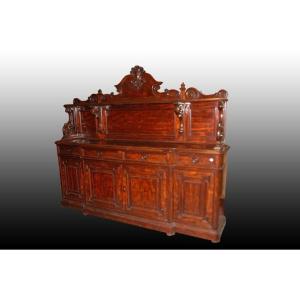 Bellissimo grande servante credenza francese della seconda metà del 1800, stile Luigi Filippo, 