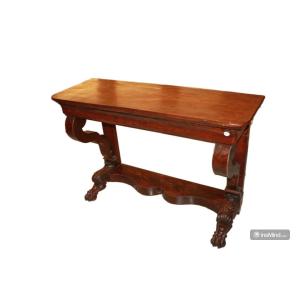 Grande Consolle Francese del 1800 Stile Impero in Legno di Mogano