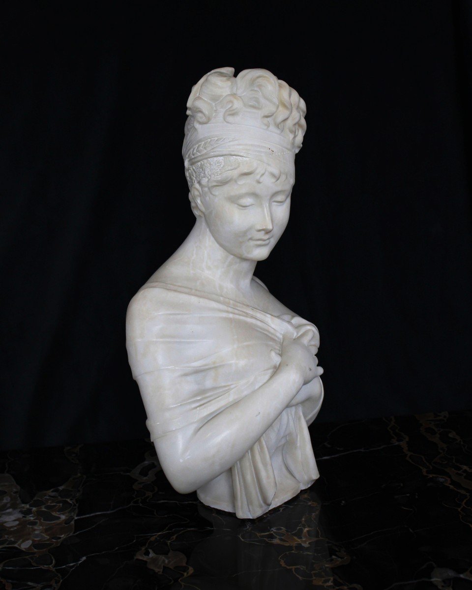 Busto raffigurante Madame Récamier Marmo -photo-2