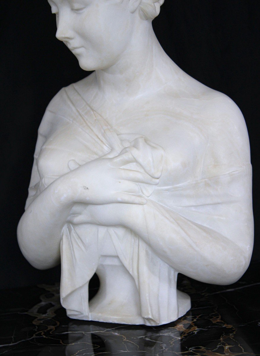 Busto raffigurante Madame Récamier Marmo -photo-6