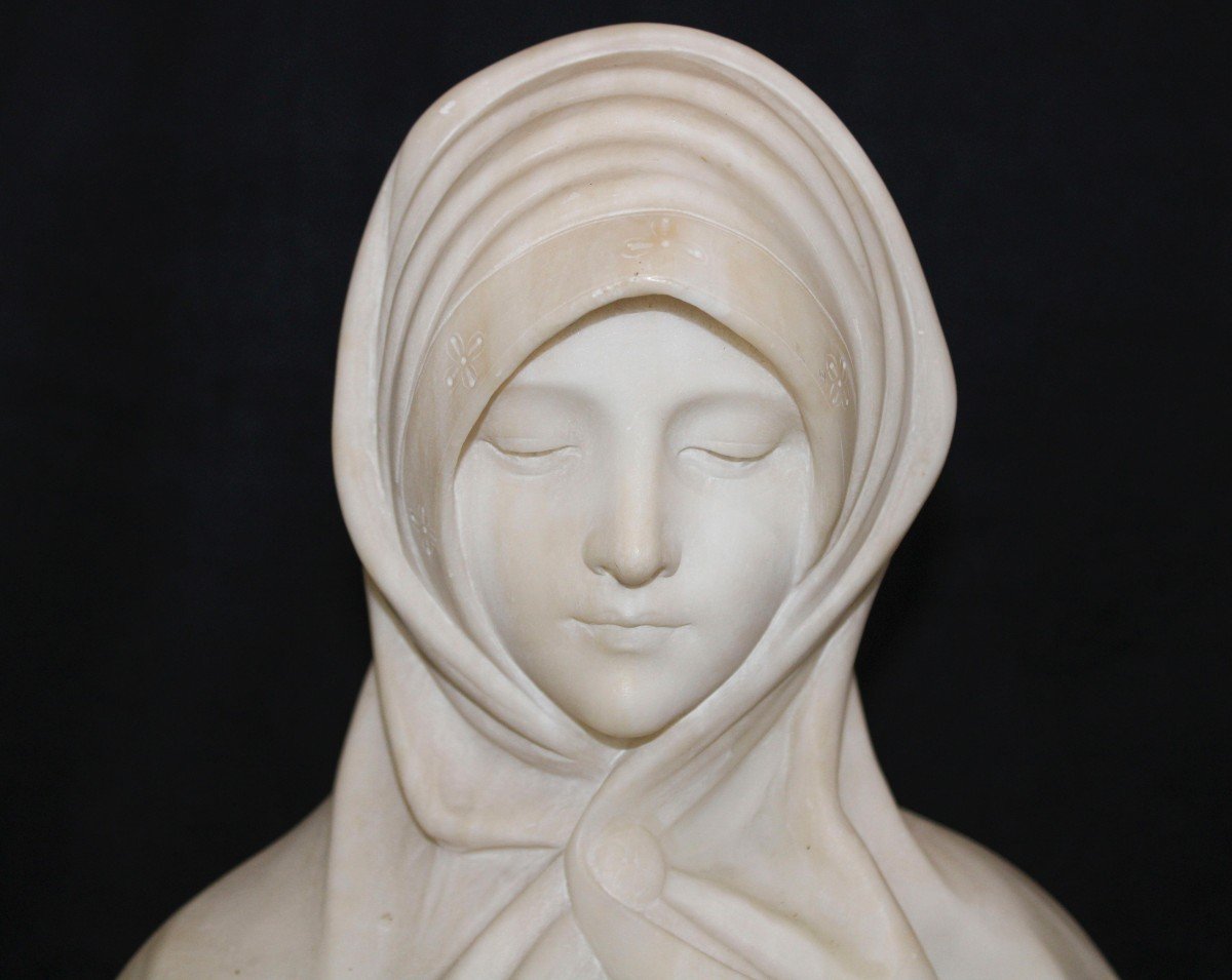 Busto raffigurante una graziosa fanciulla Marmo -photo-4