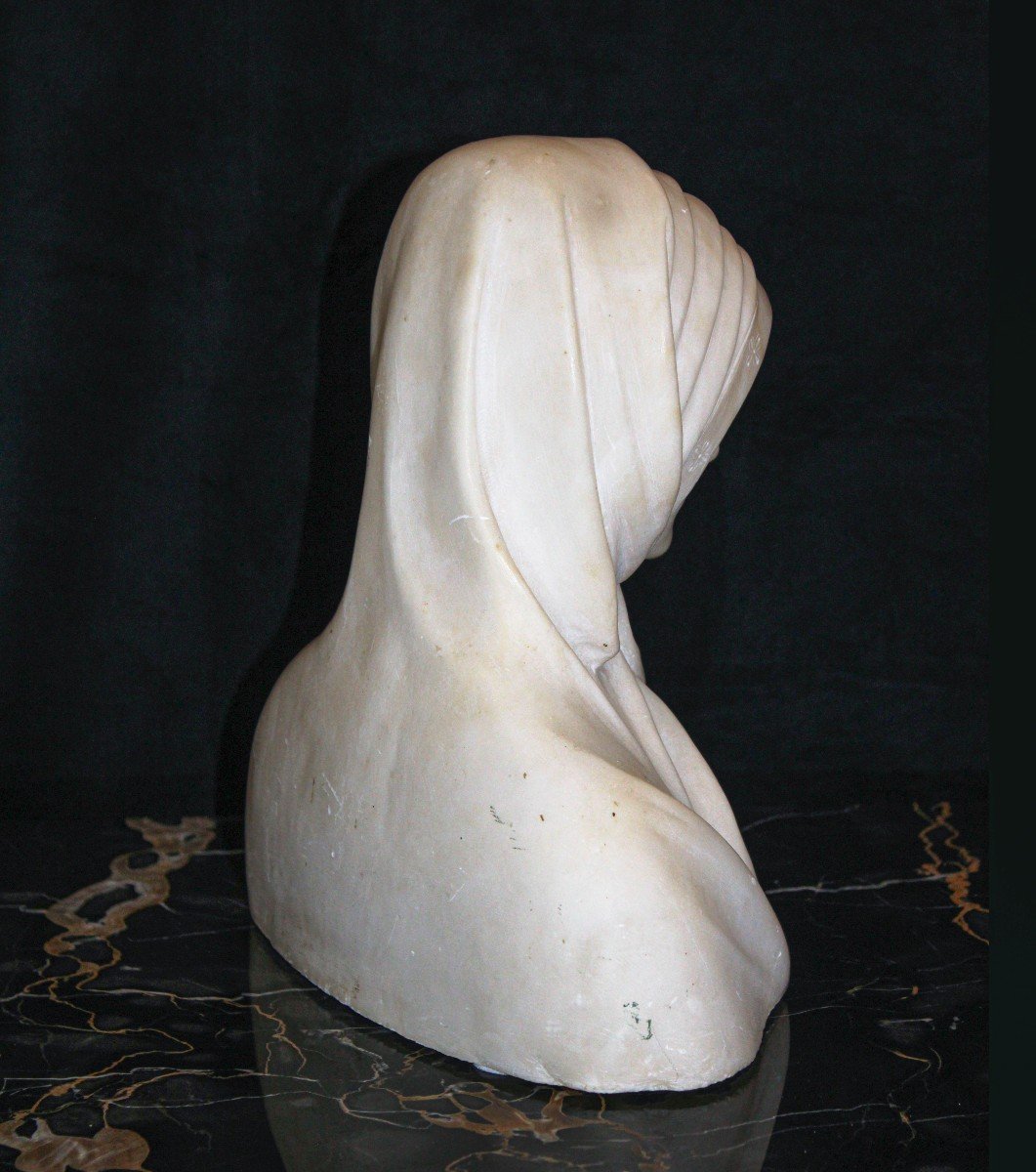 Busto raffigurante una graziosa fanciulla Marmo -photo-6