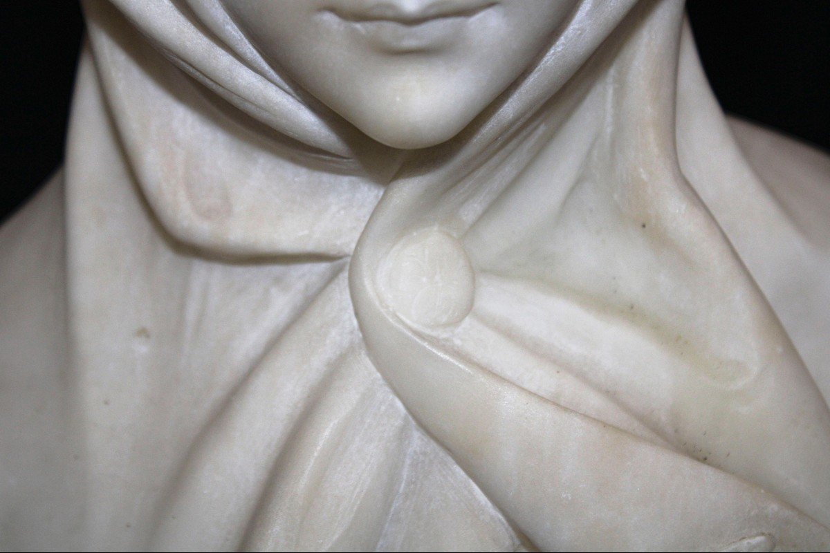 Busto raffigurante una graziosa fanciulla Marmo -photo-7