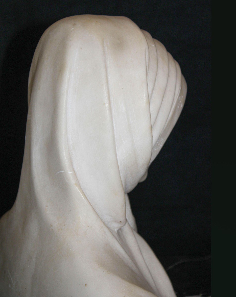 Busto raffigurante una graziosa fanciulla Marmo -photo-8