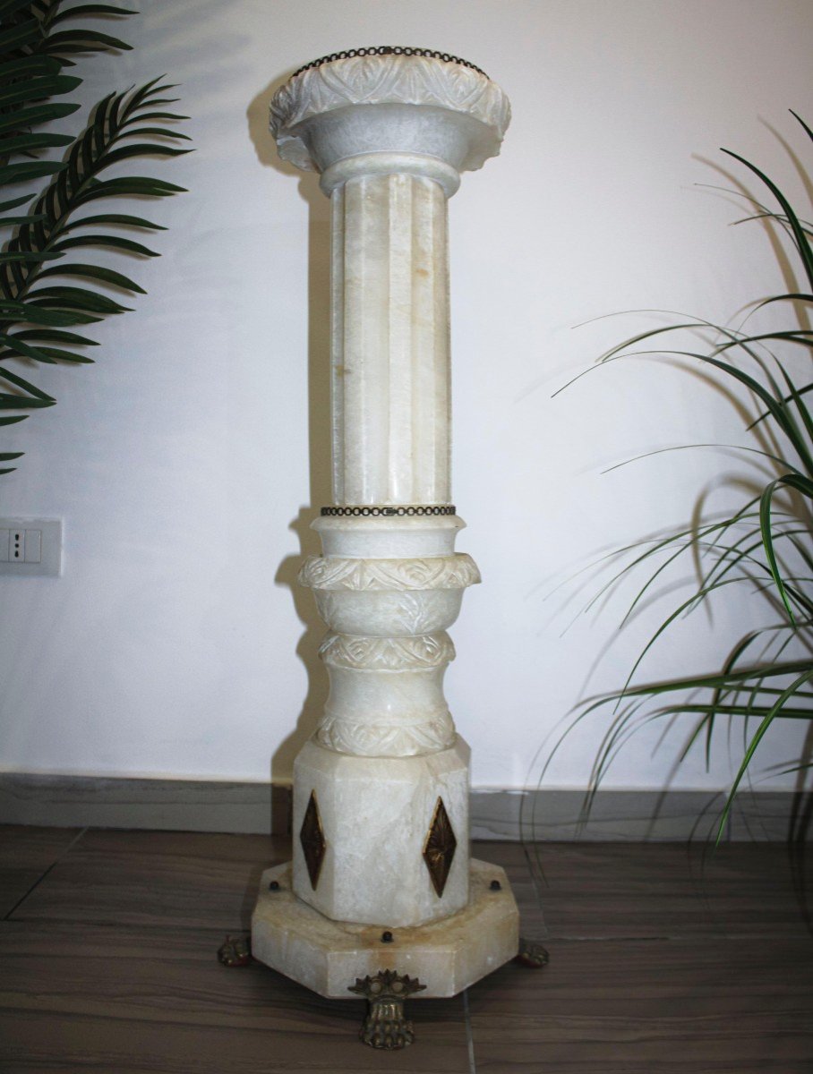 Colonna Liberty in Marmo e Bronzo -photo-2