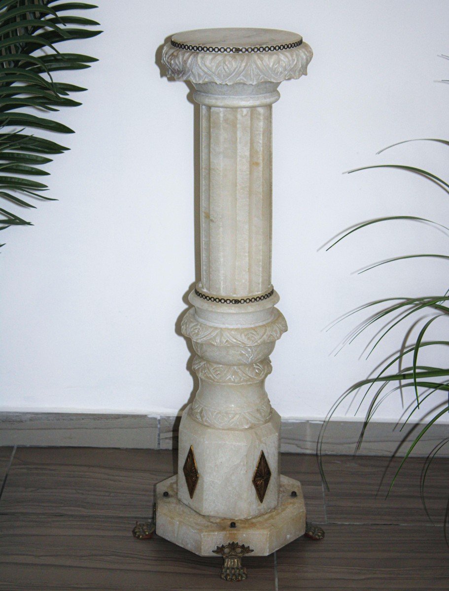 Colonna Liberty in Marmo e Bronzo -photo-3