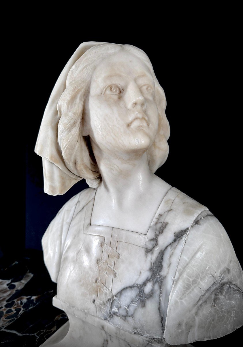 Busto raffigurante Giovanna D'arco Marmo-photo-4