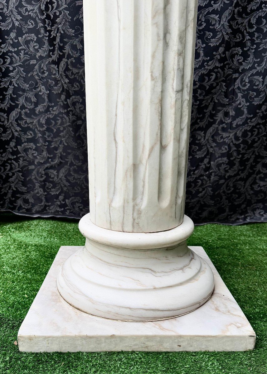 Colonna Grande Speciale in Marmo Bianco Statuario CARRARA, Pezzo Straordinario-photo-2