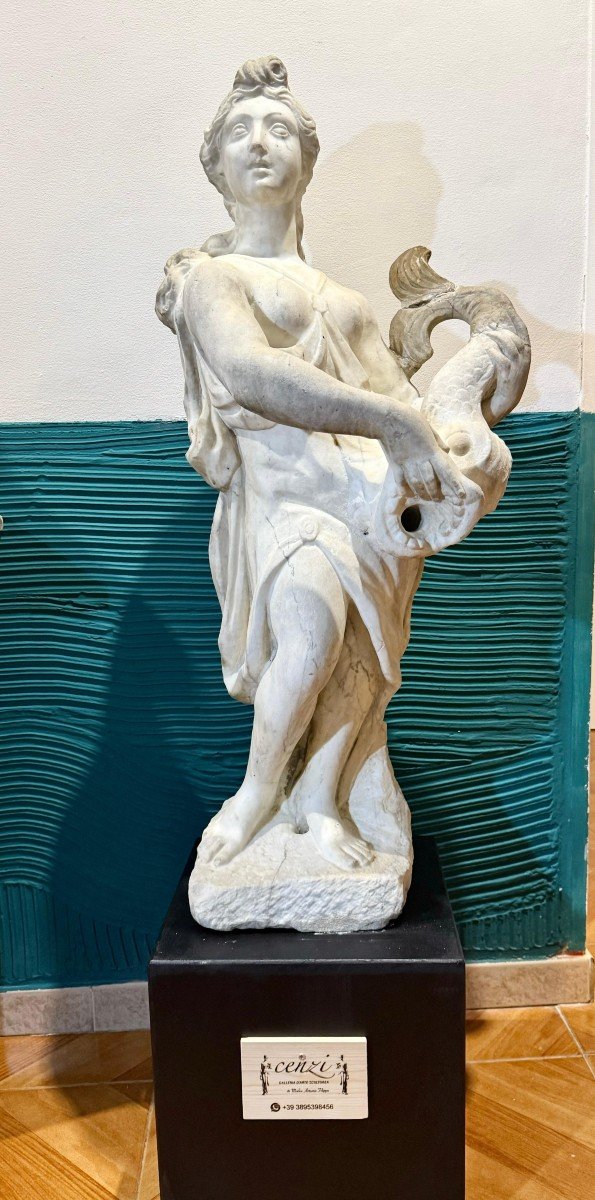 Grande Statua dea Anfitrite Marmo Bianco statuario di Carrara 