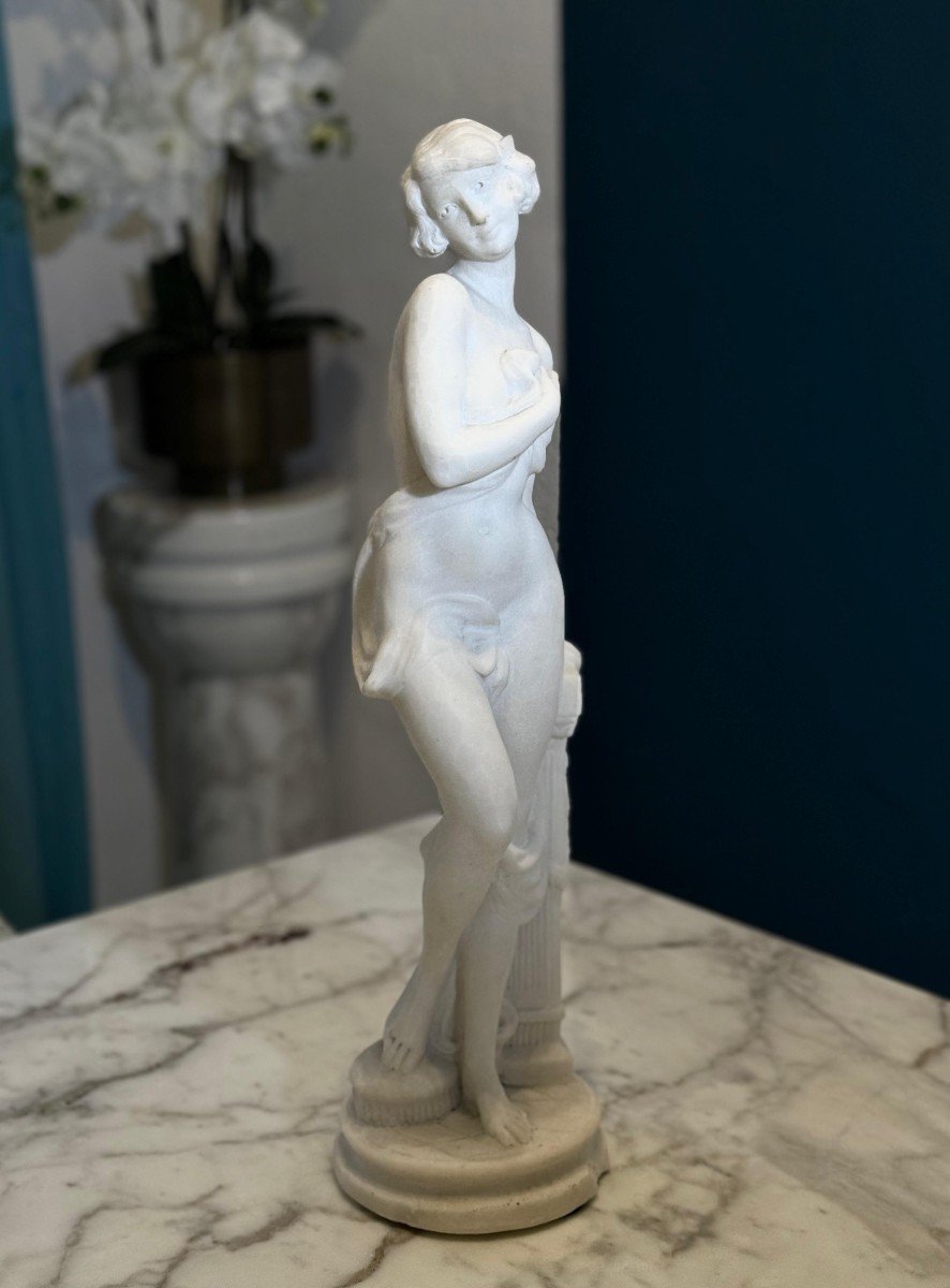 Statua raffigurante una fanciulla Nuda in Marmo Bianco di Carrara-photo-8