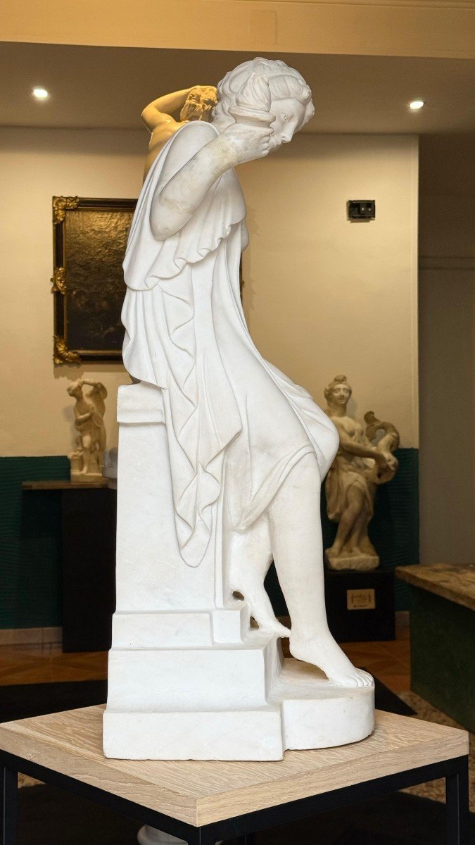  Statua raffigurante una giovane fanciulla classica Marmo di Carrara -photo-1