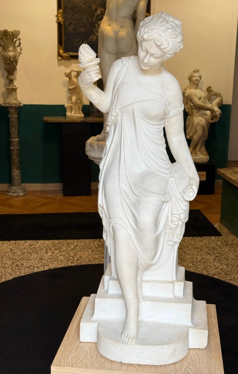  Statua raffigurante una giovane fanciulla classica Marmo di Carrara -photo-2