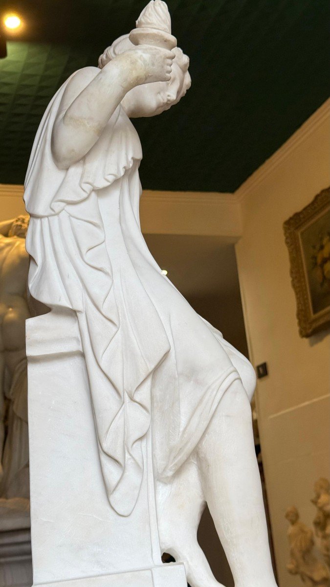  Statua raffigurante una giovane fanciulla classica Marmo di Carrara -photo-6