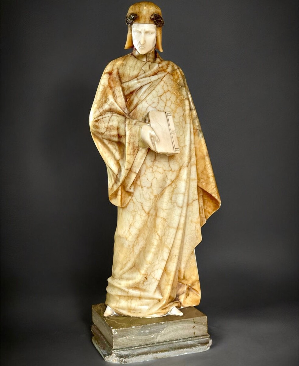 Statua raffigurante Dante Alighieri in Marmo , Scultore Bessi 