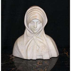 Busto raffigurante una graziosa fanciulla Marmo 